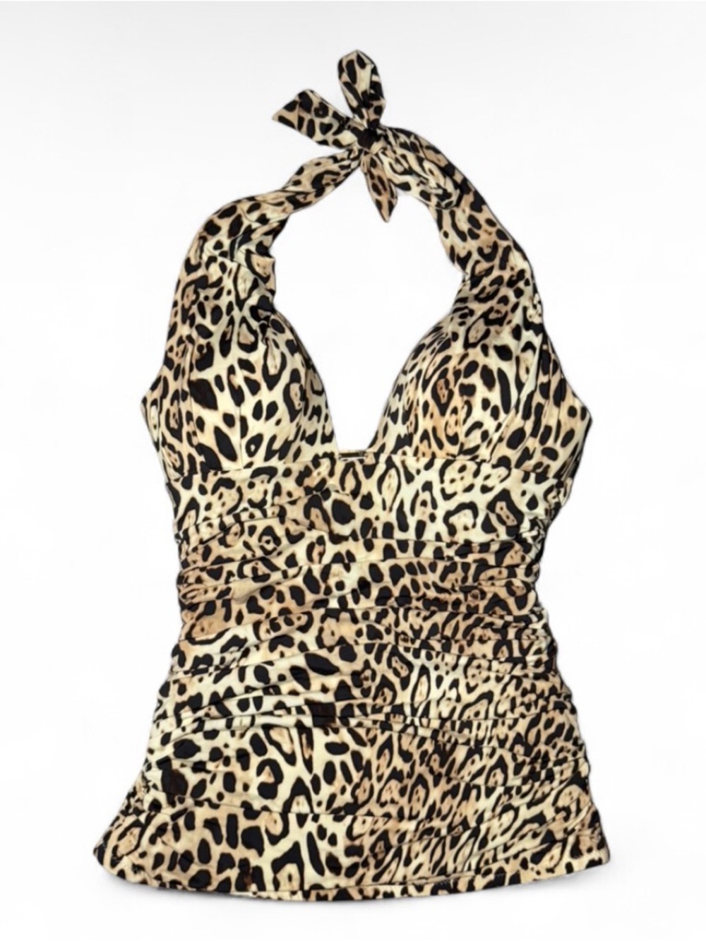 Victoria's Secret leopard cheetah print halter top swim suit tankini top 🐚